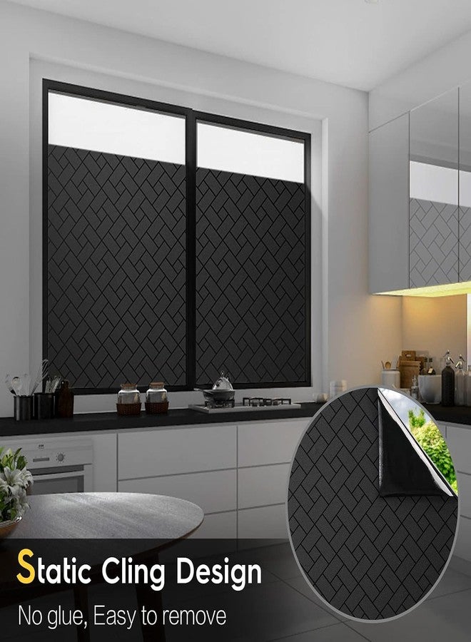 صن بيرد فيلم تظليل النوافذ من صن بيرد، يحجب الضوء بنسبة 100%، بدون غراء، لون أسود داكن، مناسب لتعتيم غرف المنزل، سهل الإزالة (24 × 48 بوصة، قطعتان، لون الطوب المعتم) - لاصق ثابت - Image 5